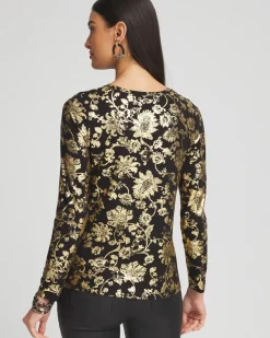 Outlet Touch Of Cool™ Foiled Floral Layering Tee Tops | Tees
