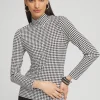 Store Touch Of Cool™ Houndstooth Mock Neck Layering Tee Tops