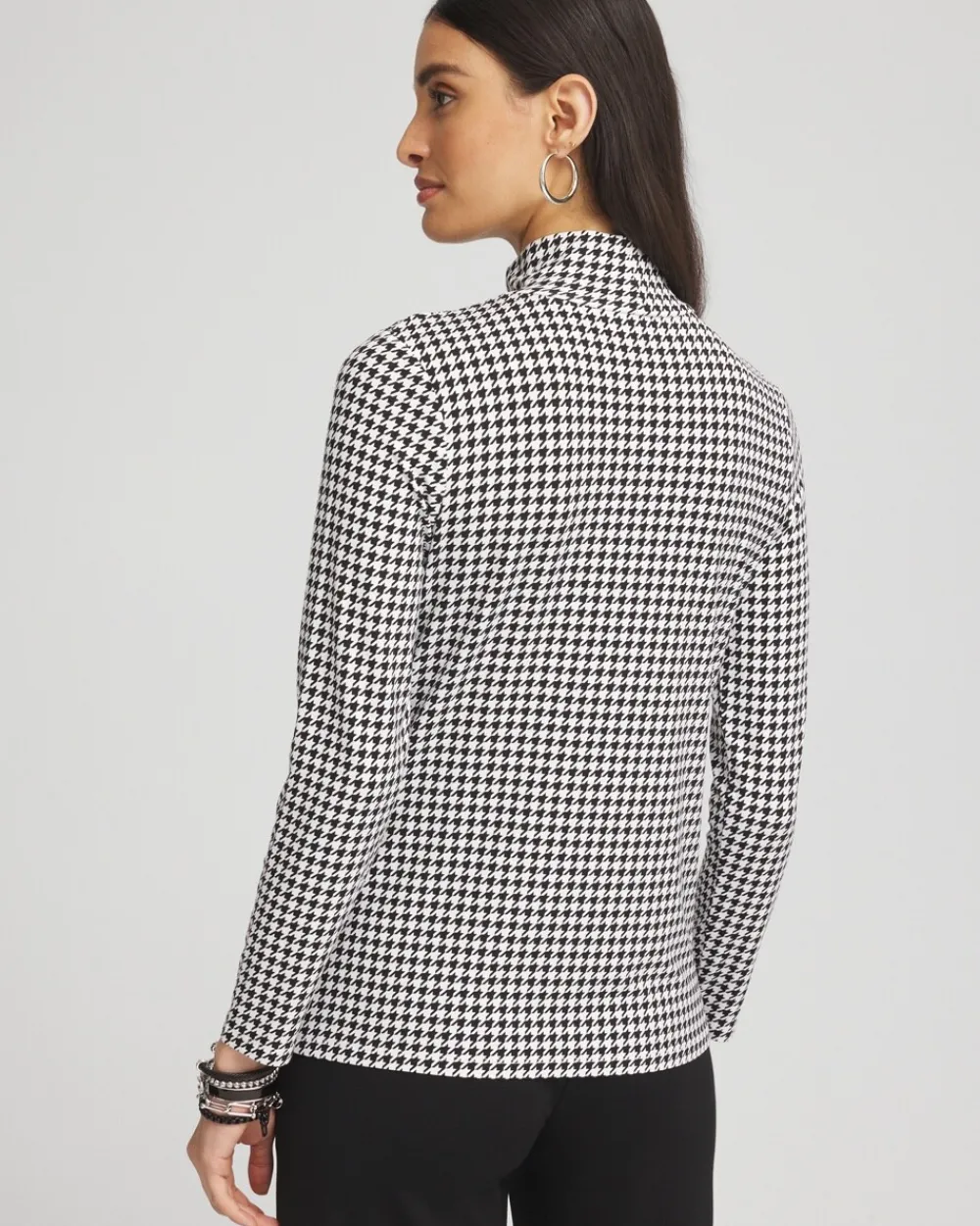 Store Touch Of Cool™ Houndstooth Mock Neck Layering Tee Tops