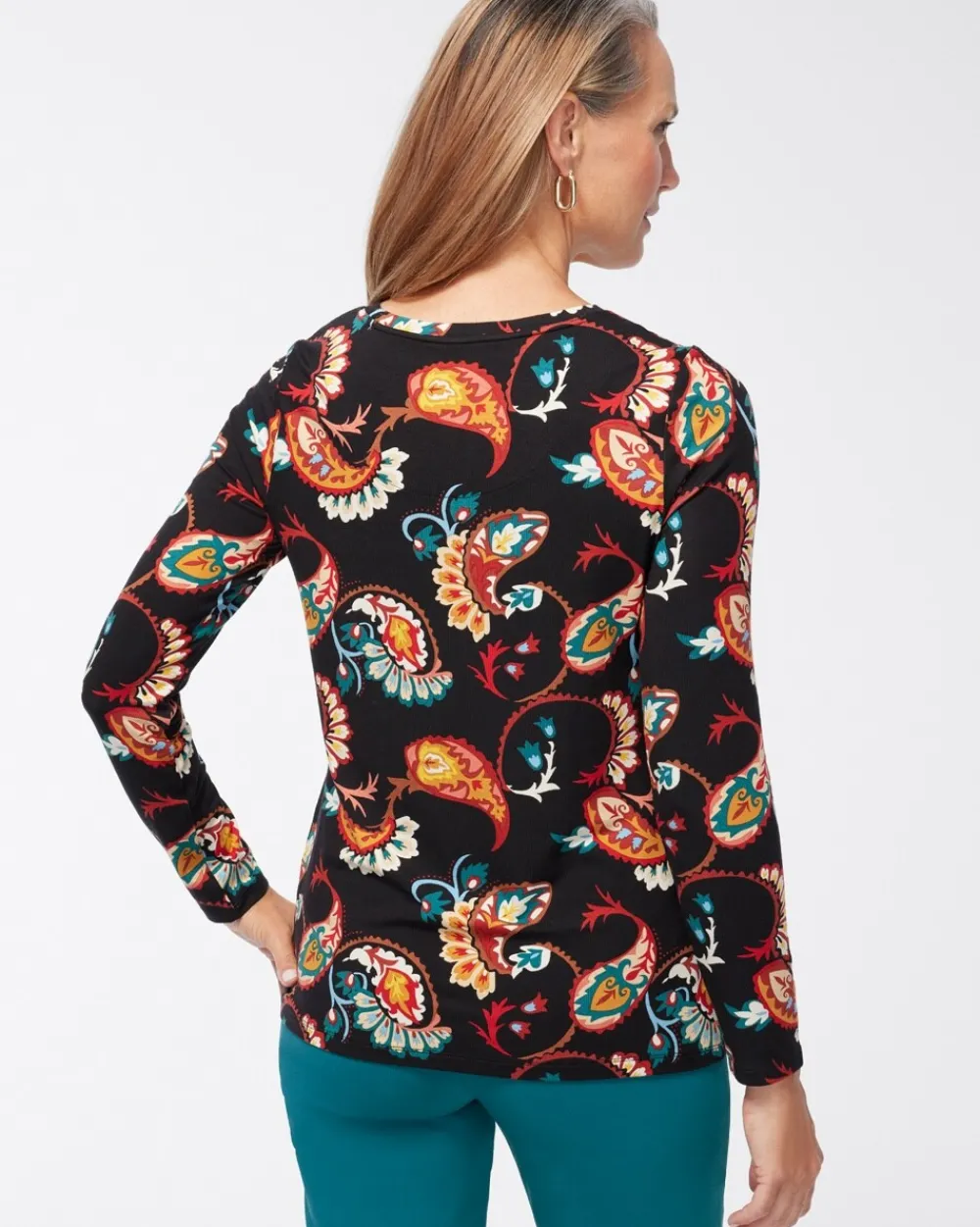 Outlet Touch Of Cool Multi Paisley Layering Tee Tops