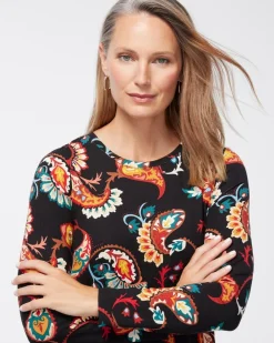 Outlet Touch Of Cool Multi Paisley Layering Tee Tops