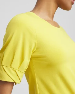 Cheap Touch Of Cool™ Pleated Roll Cuff Tee Tops