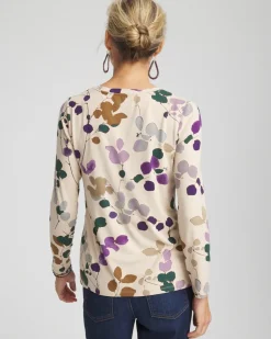 Clearance Touch Of Cool™ Sprig Dot Long Sleeve Layering Tee Tops