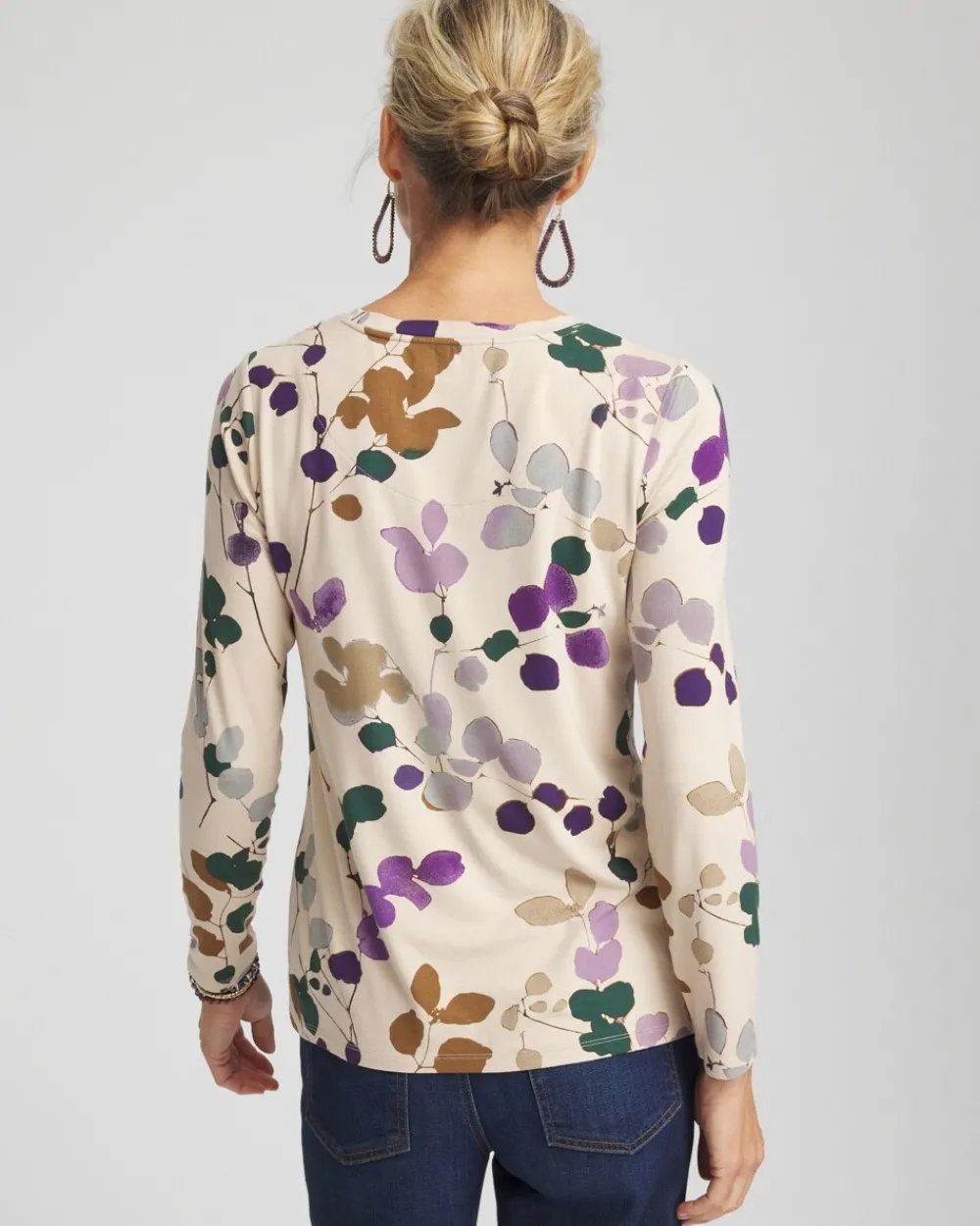 Clearance Touch Of Cool™ Sprig Dot Long Sleeve Layering Tee Tops