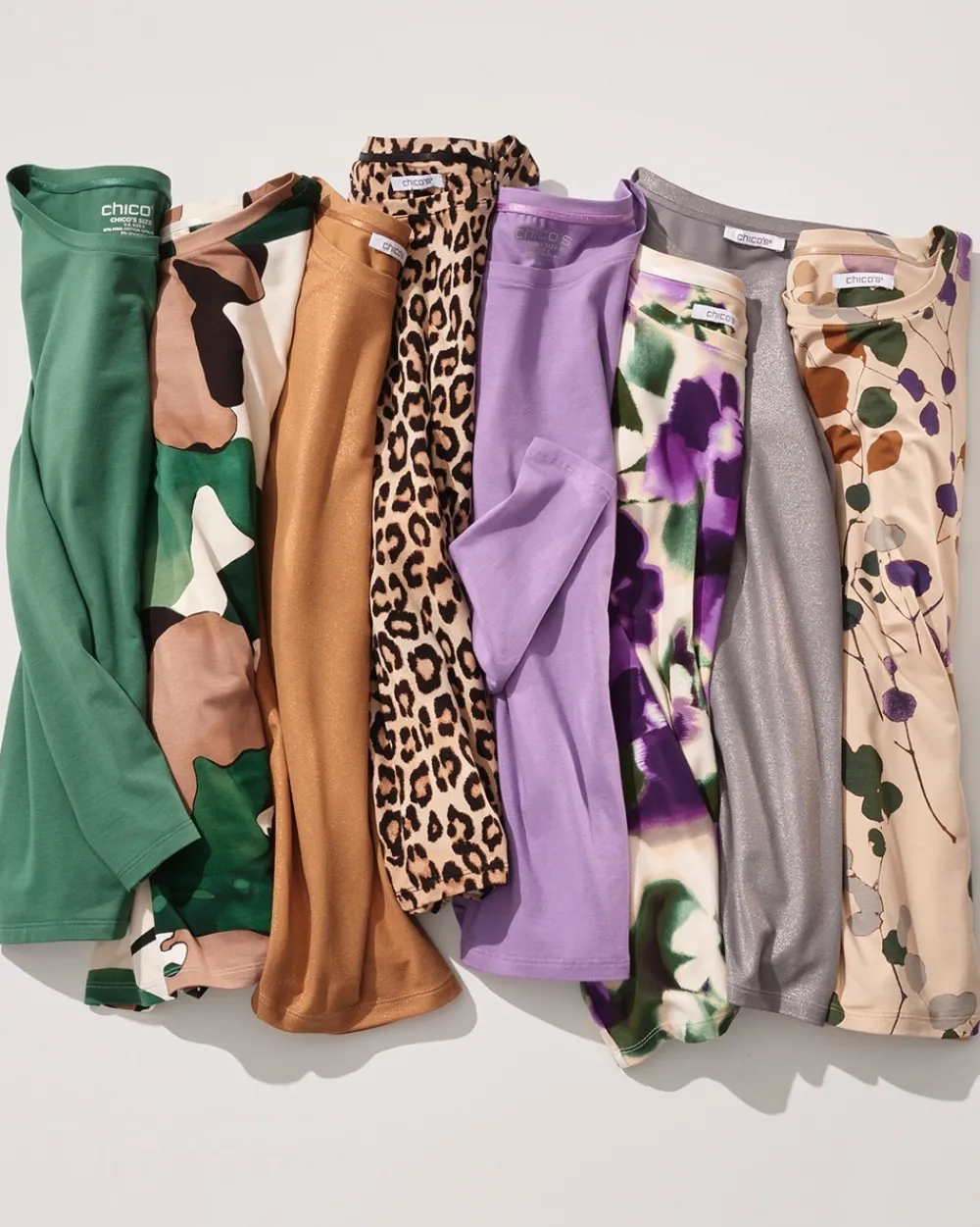 Clearance Touch Of Cool™ Sprig Dot Long Sleeve Layering Tee Tops