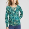 Discount Touch Of Cool™ Stripes Shirred Top Tops