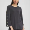 Cheap Travelers™ Button Sleeve Tunic Tops