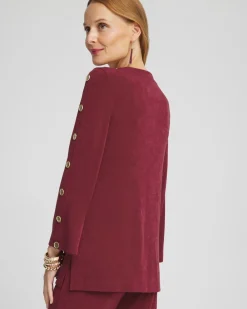 Cheap Travelers™ Button Sleeve Tunic Tops