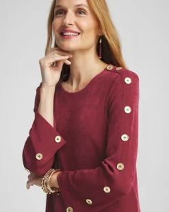 Cheap Travelers™ Button Sleeve Tunic Tops