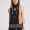 Online Travelers™ Colorblock Mockneck Sweater Tank Tops