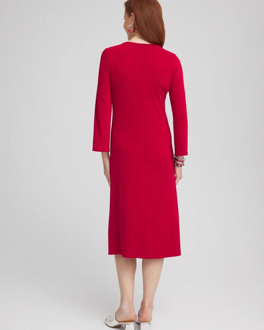 Fashion Travelers™ High V-Neck Bell Sleeve Dress Dresses