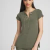 Outlet Travelers™ Lace Up Top Tops