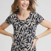 Cheap Travelers™ Leaf Print Tee Tops