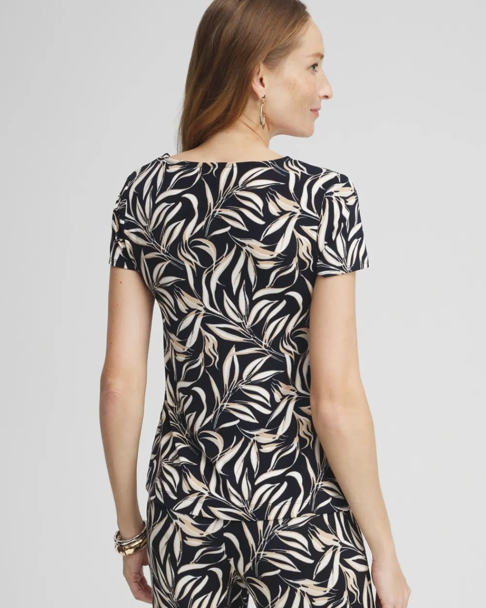 Cheap Travelers™ Leaf Print Tee Tops