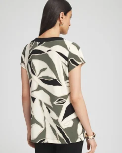 Store Travelers™ Leaves Cap Sleeve Kurta Tops