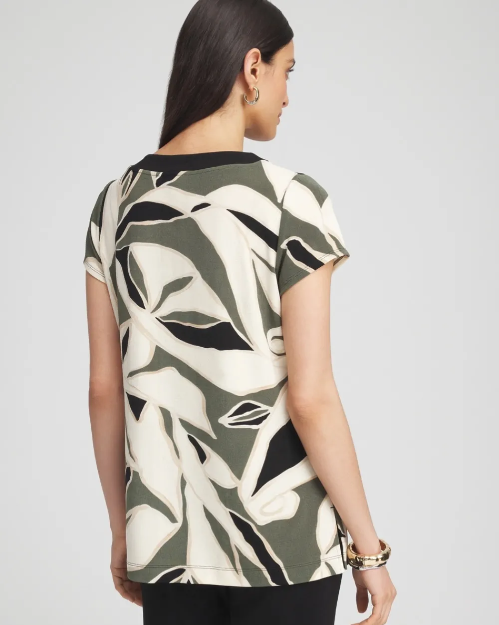 Store Travelers™ Leaves Cap Sleeve Kurta Tops