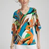 Cheap Travelers™ Palms Kimono Sleeve Top Tops