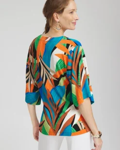 Cheap Travelers™ Palms Kimono Sleeve Top Tops