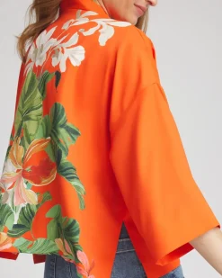 Flash Sale Tropical Floral Kimono Tops