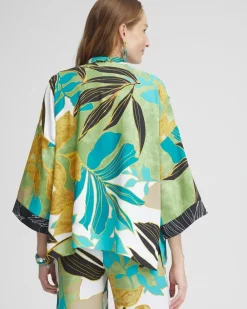 Clearance Tropical Palms Kimono Tops