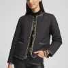 Fashion Tweed Trim Faux Nylon Jacket Jackets & Coats