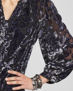 Flash Sale Velvet Blouson Sleeve Blouse Tops | Blouses & Shirts
