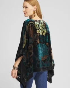 Hot Velvet Burnout Poncho Ponchos & Ruanas