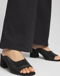 Fashion Violet Bejeweled Microsuede Mules Shoes