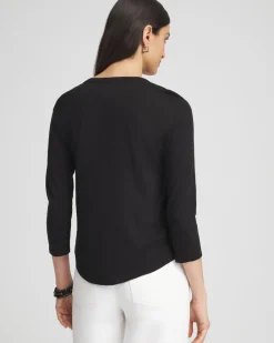 Store V-neck 3/4 Sleeve Tee Tops