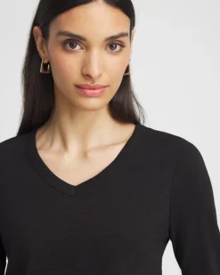 Store V-neck 3/4 Sleeve Tee Tops