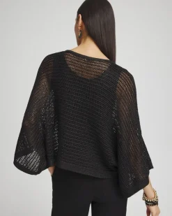 Fashion V-neck Sequin Knit Poncho Tops