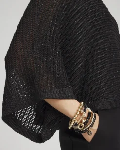 Fashion V-neck Sequin Knit Poncho Tops
