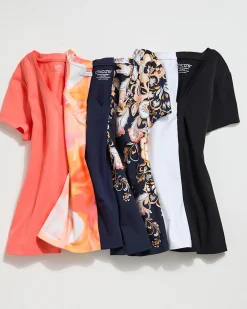 Store Watercolor V-neck Perfect Tee Tops