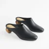 Best Wood Heel Leather Mule Shoes