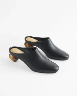 Best Wood Heel Leather Mule Shoes