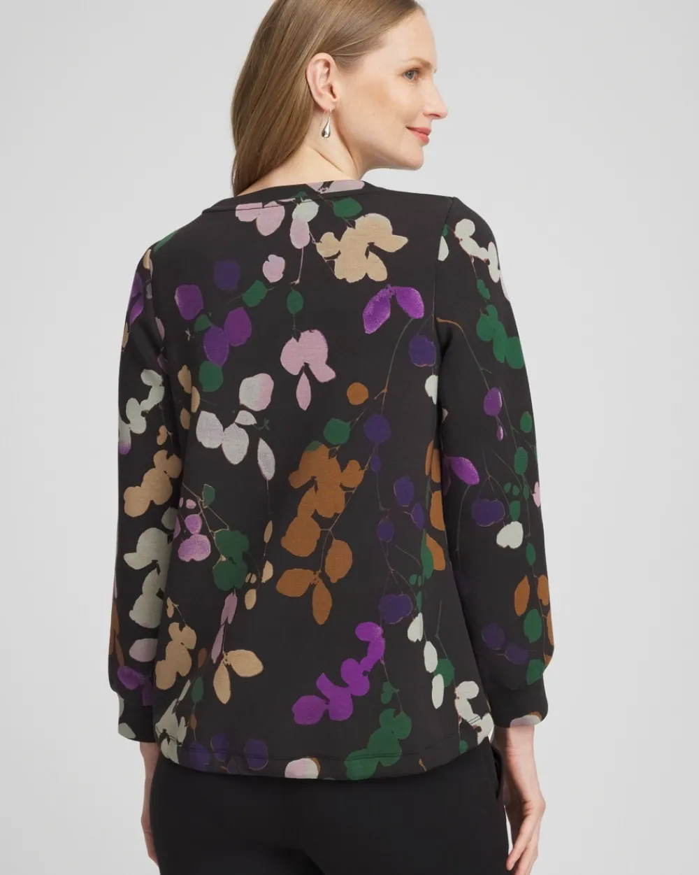 Online Zenergy® Floral Bungee Hem Long-sleeve Top Tops
