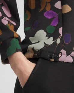 Online Zenergy® Floral Bungee Hem Long-sleeve Top Tops