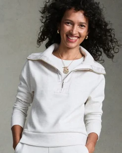 Sale Zenergy® Heathered Scuba Satin Trim Sweatshirt Tops | Activewear