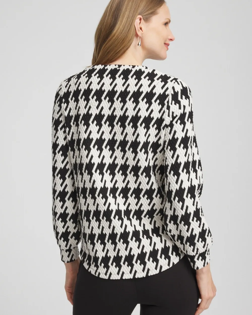 Hot Zenergy® Houndstooth Long-Sleeve Top Tops