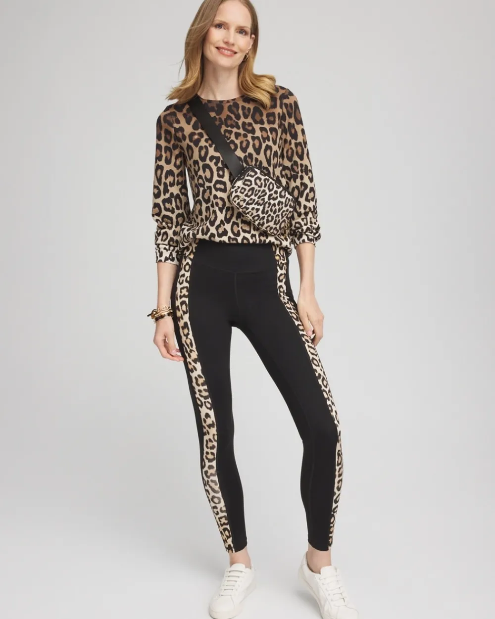 Cheap Zenergy® Leopard Print Side Panel Leggings Pants