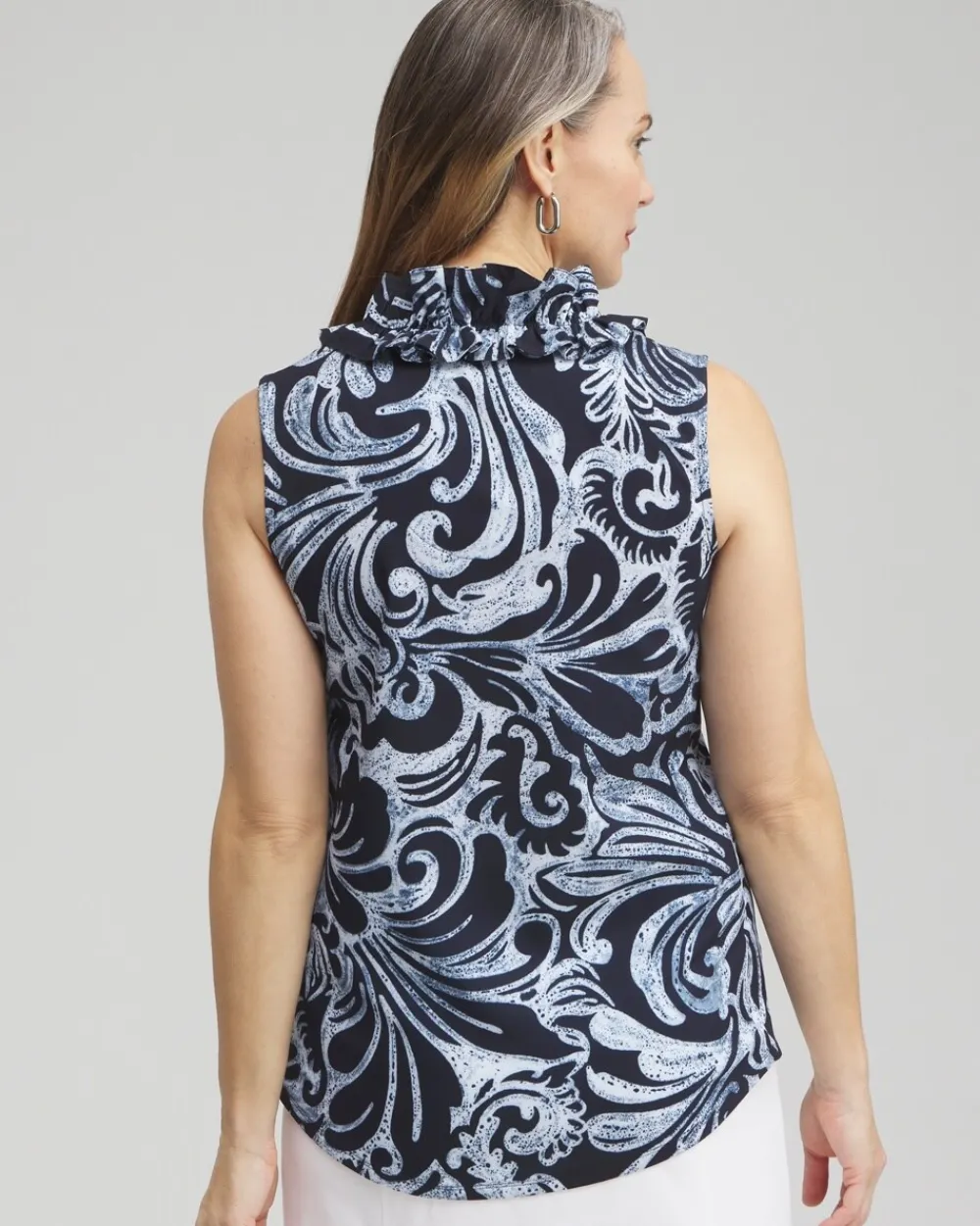 New Zenergy® Neema Paisley Ruffle Tank Tops
