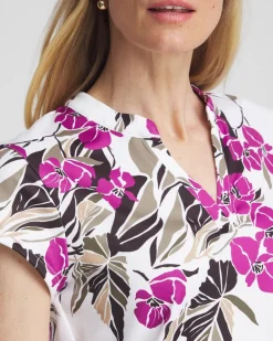 Fashion Zenergy® Placed Floral Top Tops