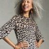 Cheap Zenergy® Scuba Leopard Print Top Tops