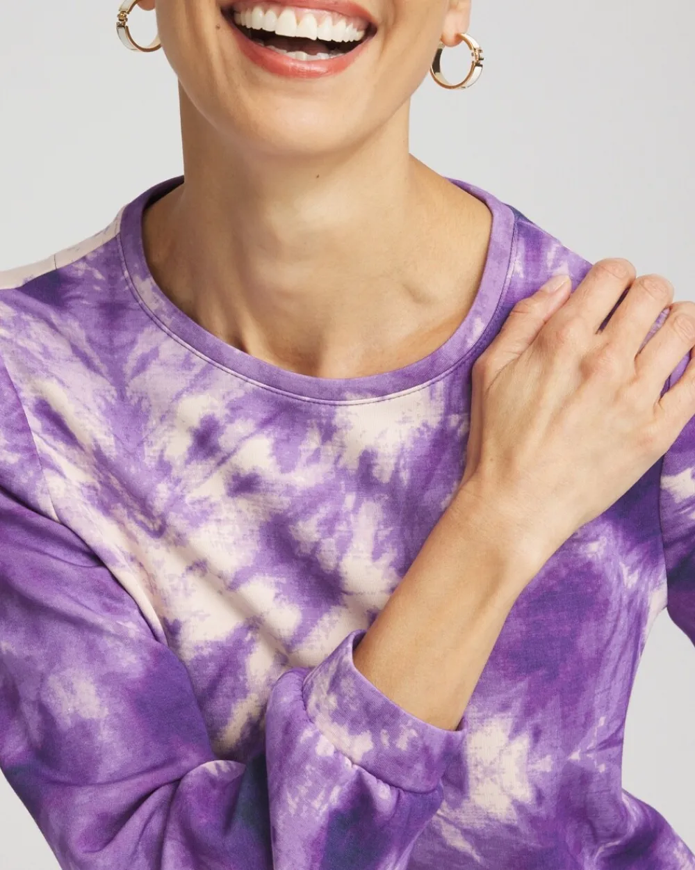 Cheap Zenergy® Scuba Tie Dye Long-sleeve Top Tops