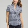 Sale Zenergy® UPF Cane Ruffle Neck Polo Tops