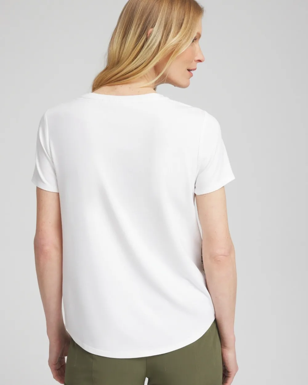 New Zenergy® UPF Embroidered Leaves Tee Tops