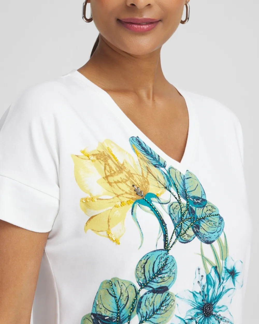 Shop Zenergy® UPF Floral Print Tee Tops
