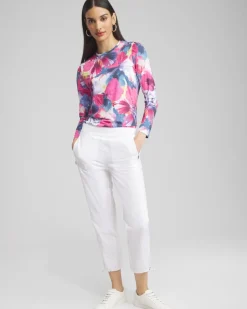 Best Sale Zenergy® UPF Knit Floral Tee Tops