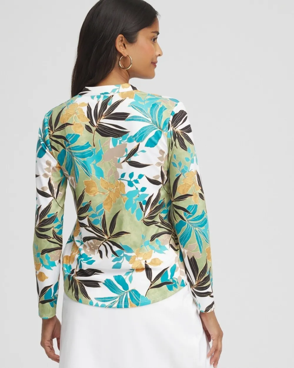 Cheap Zenergy® UPF Leaves Long Sleeve Top Tops