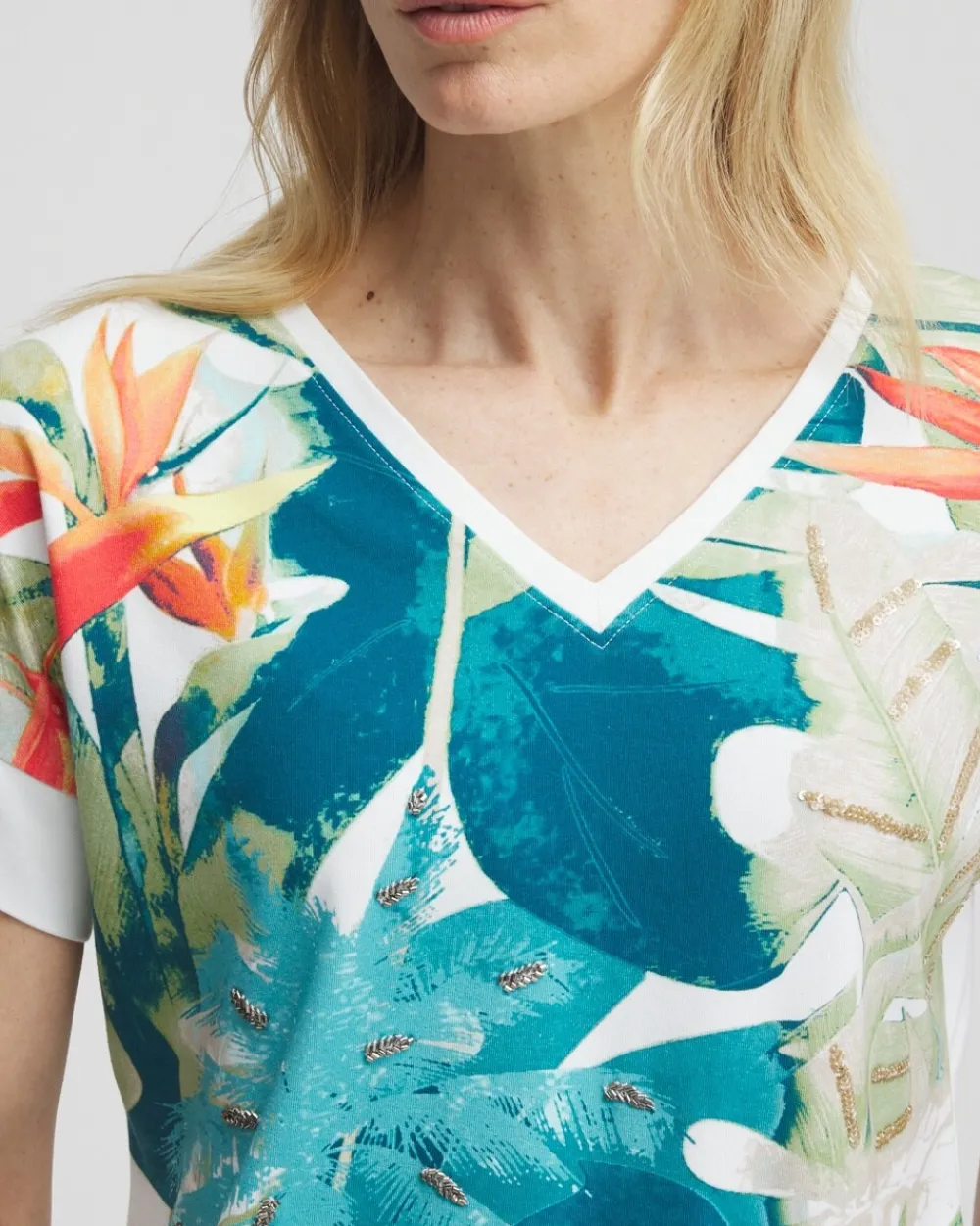Store Zenergy® UPF Palms Tee Tops